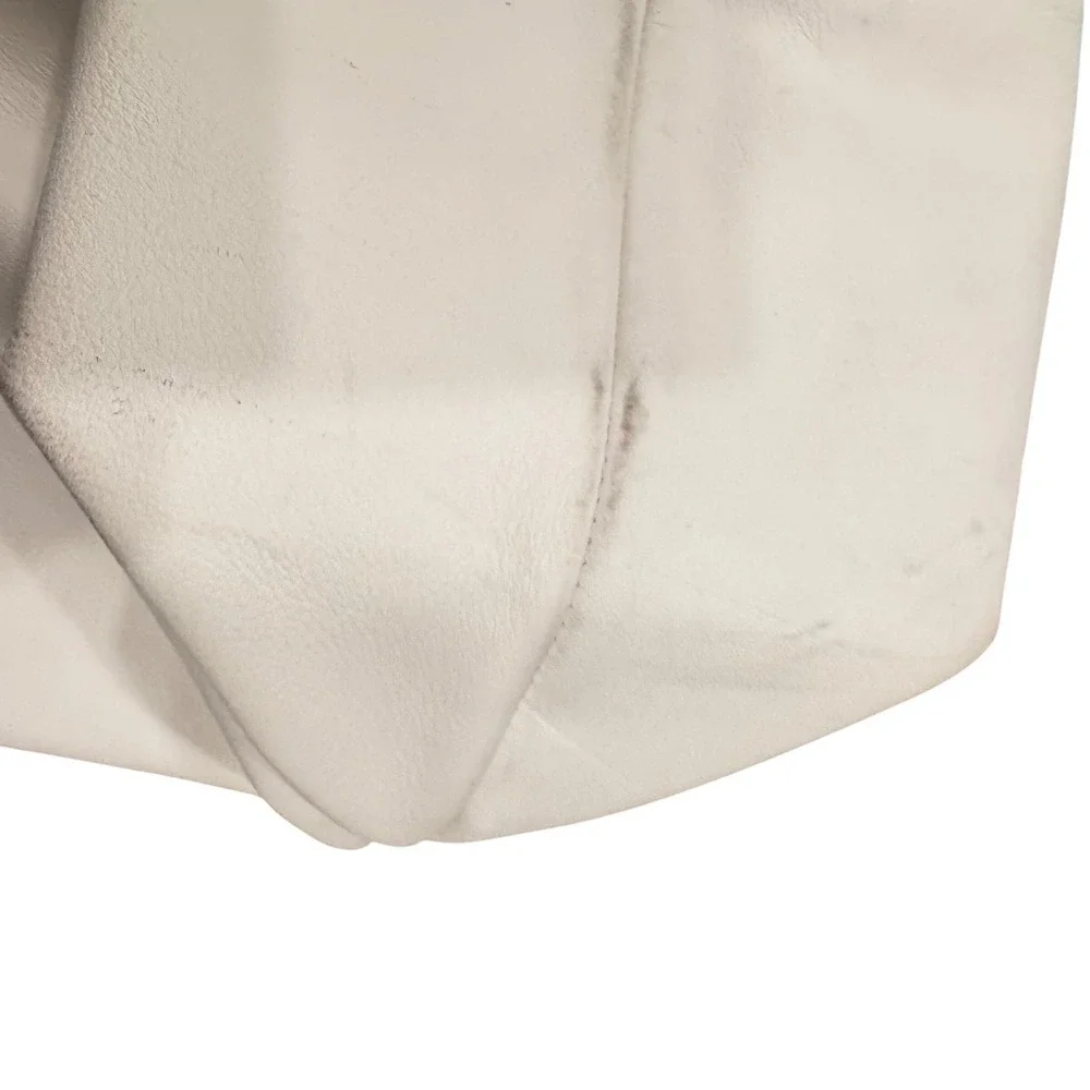 LDT Lily Tote Bag White Nappa Leather Pink Inside Preloved 18x12x5 Slouchy$298 - Picture 14 of 16